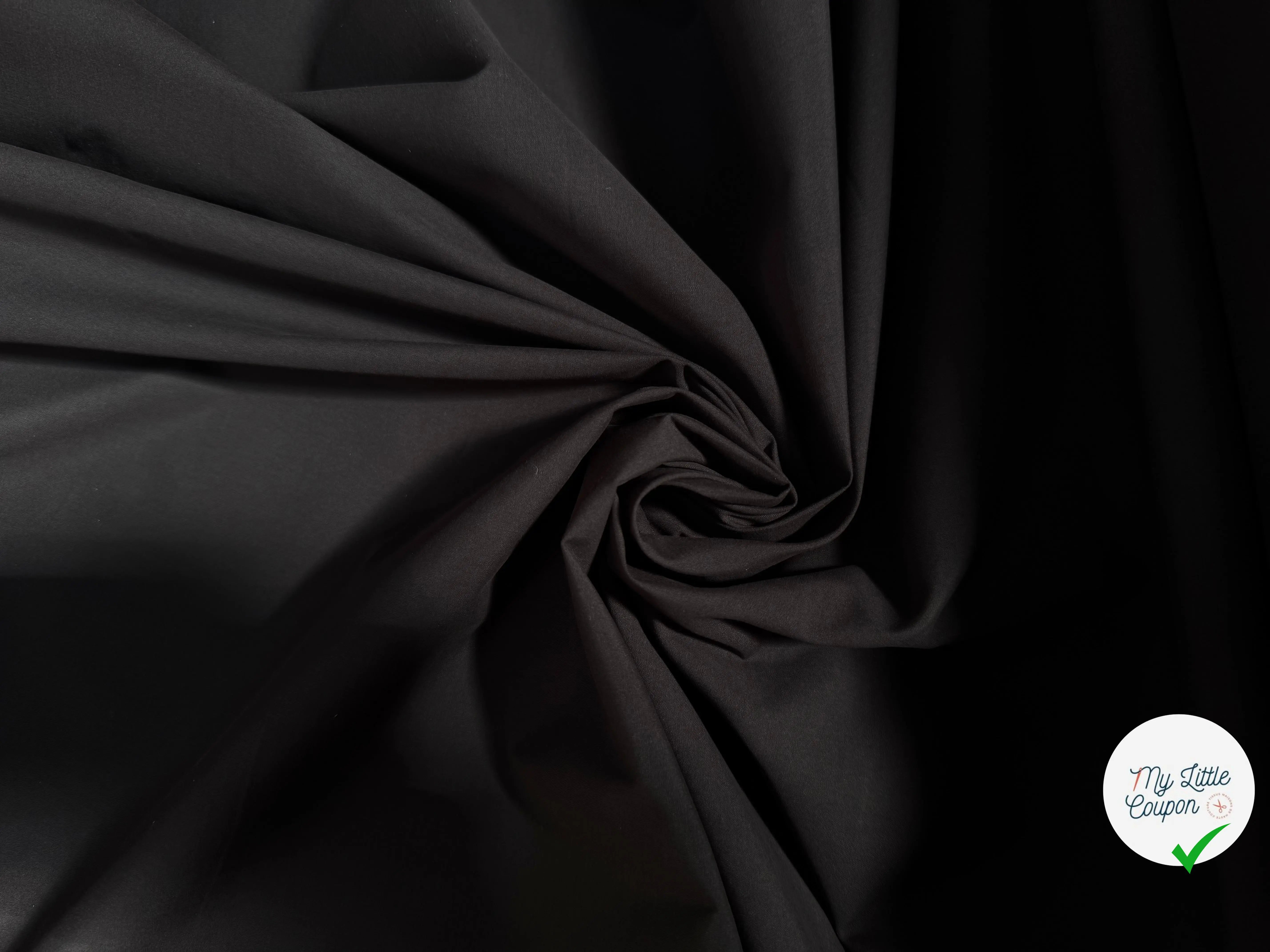 POPELINE DE COTON 100% COTON UNIE NOIRE - My Little Coupon