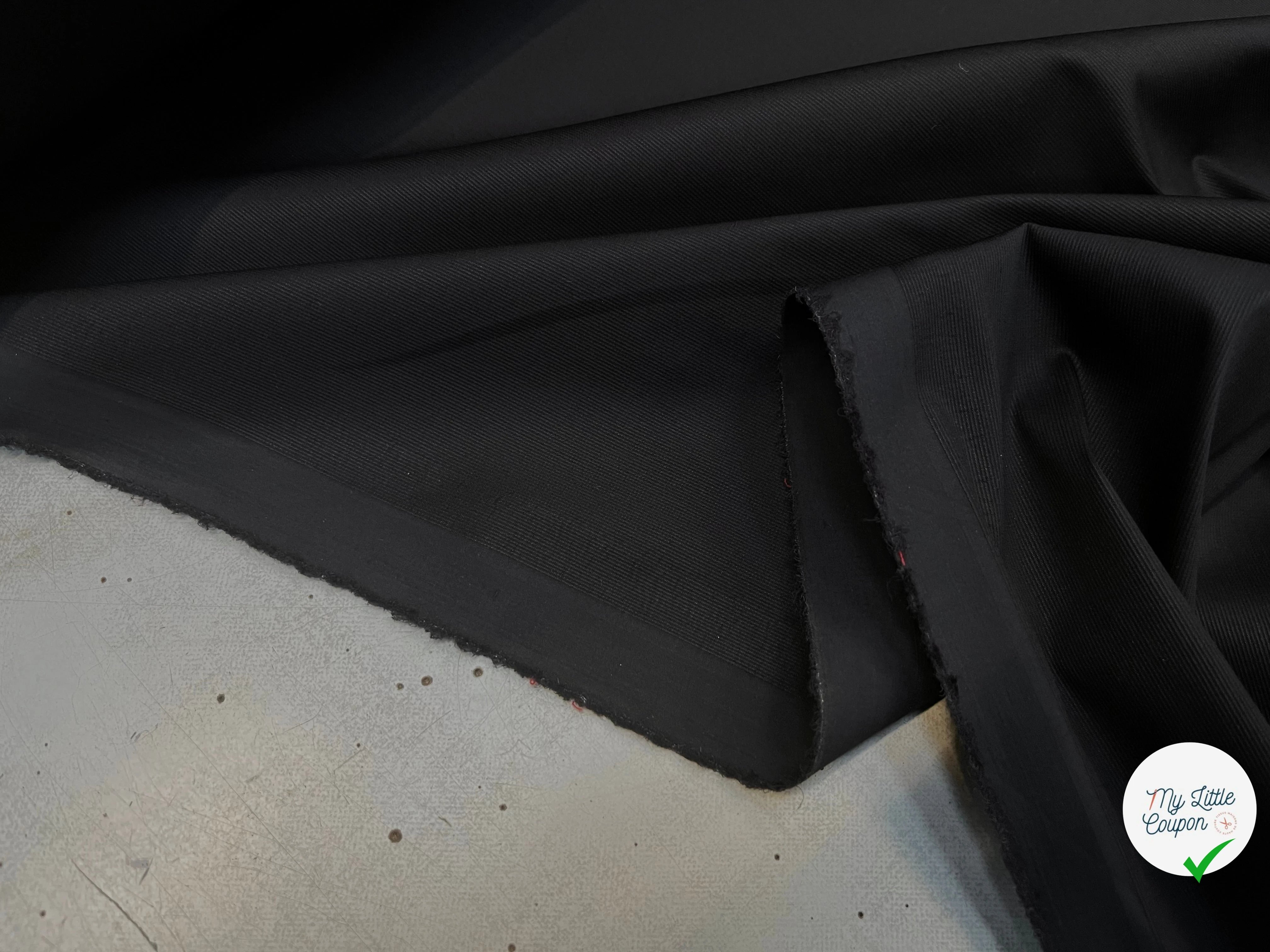 POPELINE DE COTON ALBINI NOIR FLUIDE FINE RAYURES - My Little Coupon