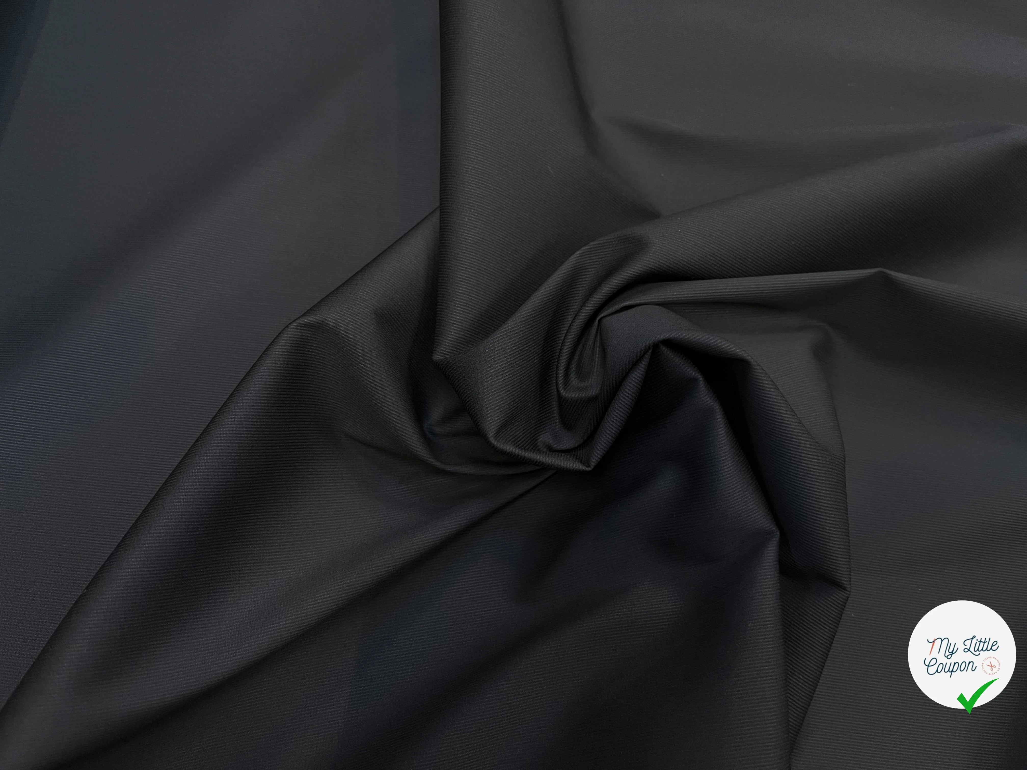 POPELINE DE COTON ALBINI NOIR FLUIDE FINE RAYURES - My Little Coupon