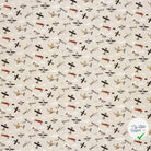 POPELINE DE COTON AVIONS FOND BLANC CASSÉ - My Little Coupon