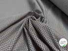 POPELINE DE COTON BELLE TENUE MOTIFS CIRCULAIRE GEOMÉTRIQUE FOND BLEU - My Little Coupon