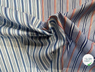 POPELINE DE COTON BICOLORE À RAYURES BLEU/ BLEU THÉ BLANC ET ROUGE/ ORANGE - My Little Coupon