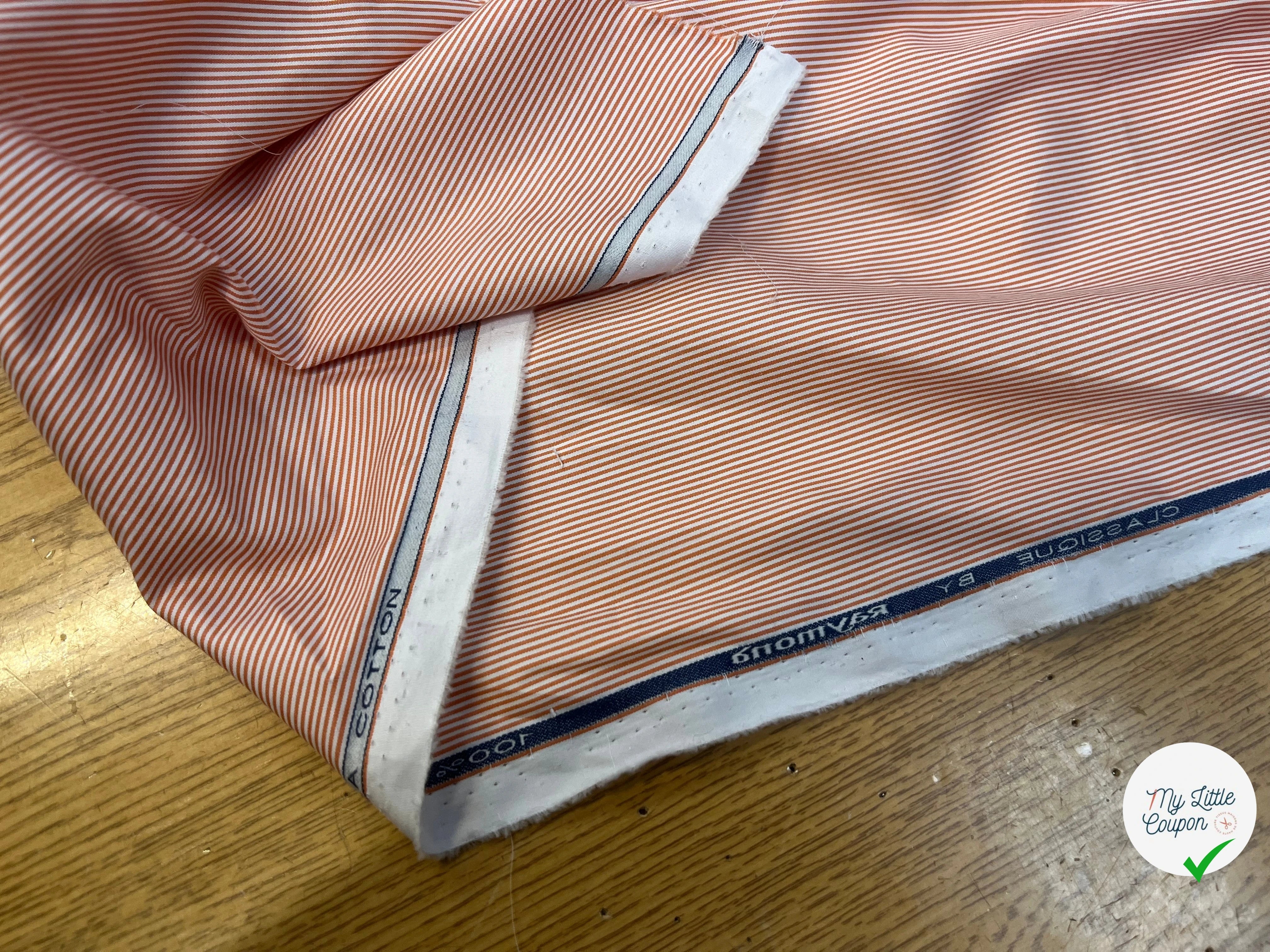 POPELINE DE COTON BICOLORE BLEU ET ORANGE BY RAYMOND - My Little Coupon