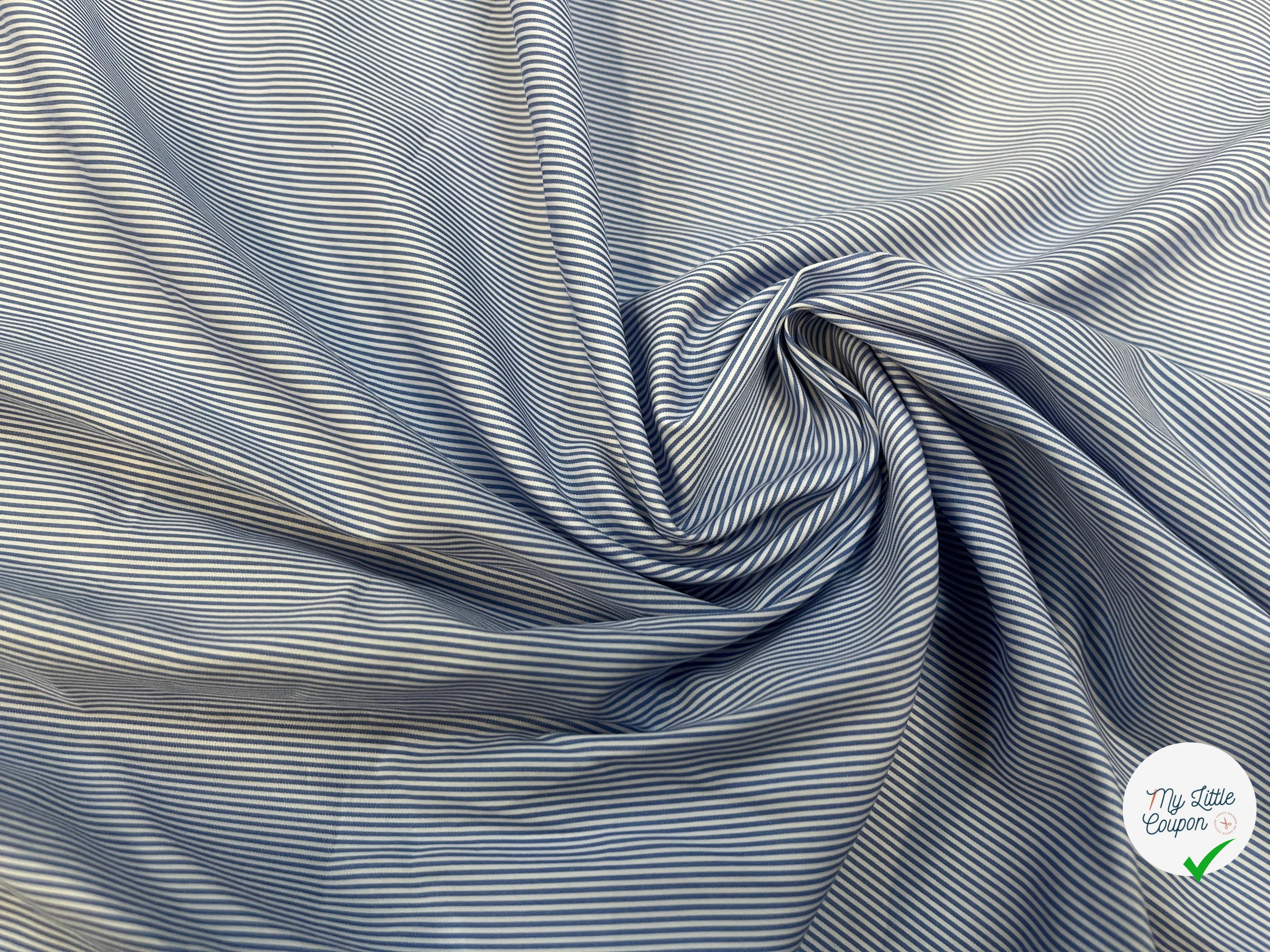 POPELINE DE COTON BICOLORE BLEU ET ORANGE BY RAYMOND - My Little Coupon