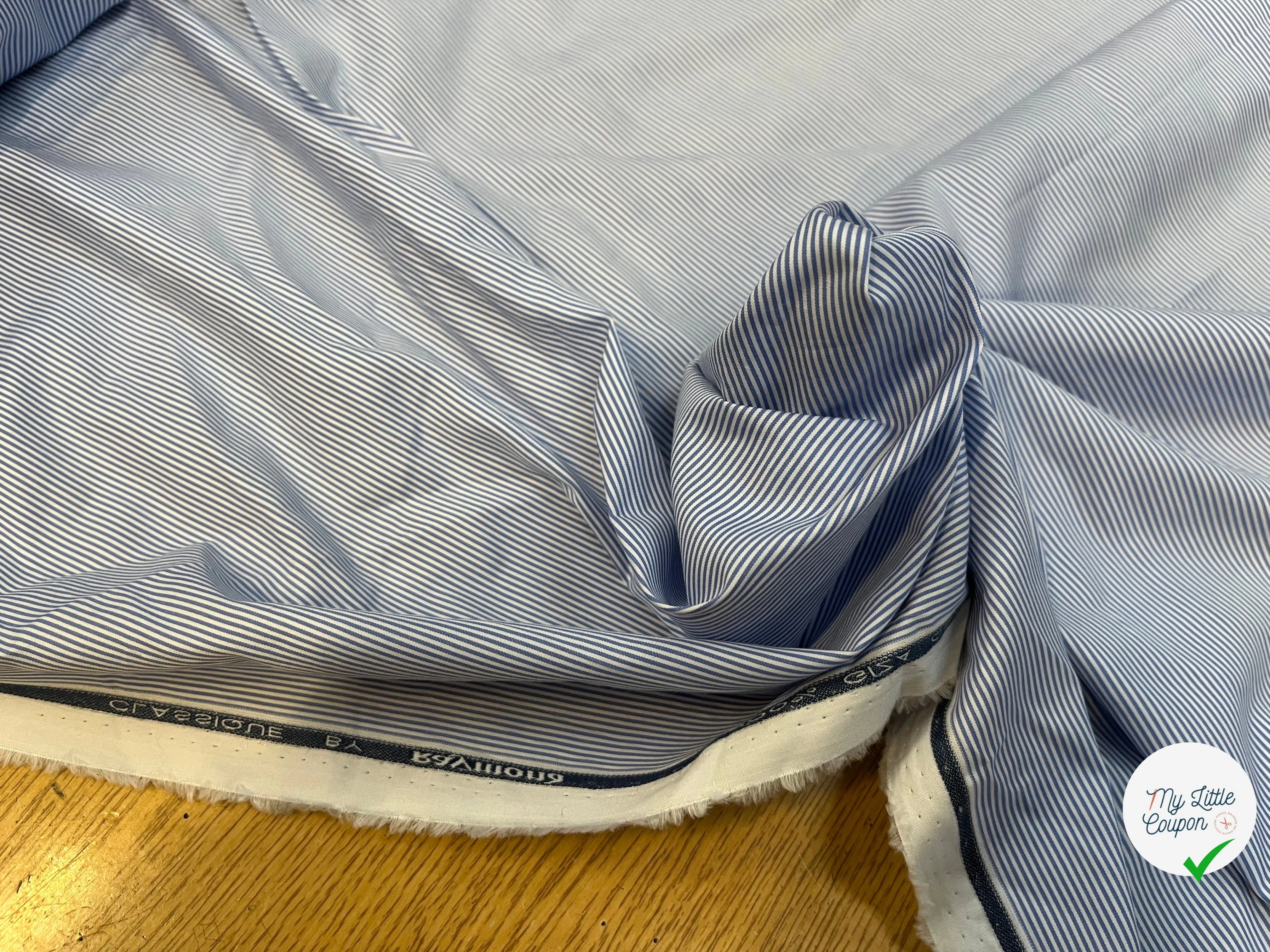 POPELINE DE COTON BICOLORE BLEU ET ORANGE BY RAYMOND - My Little Coupon