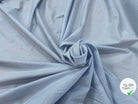 POPELINE DE COTON BLANC A FINES RAYURES BLEU CIEL - My Little Coupon
