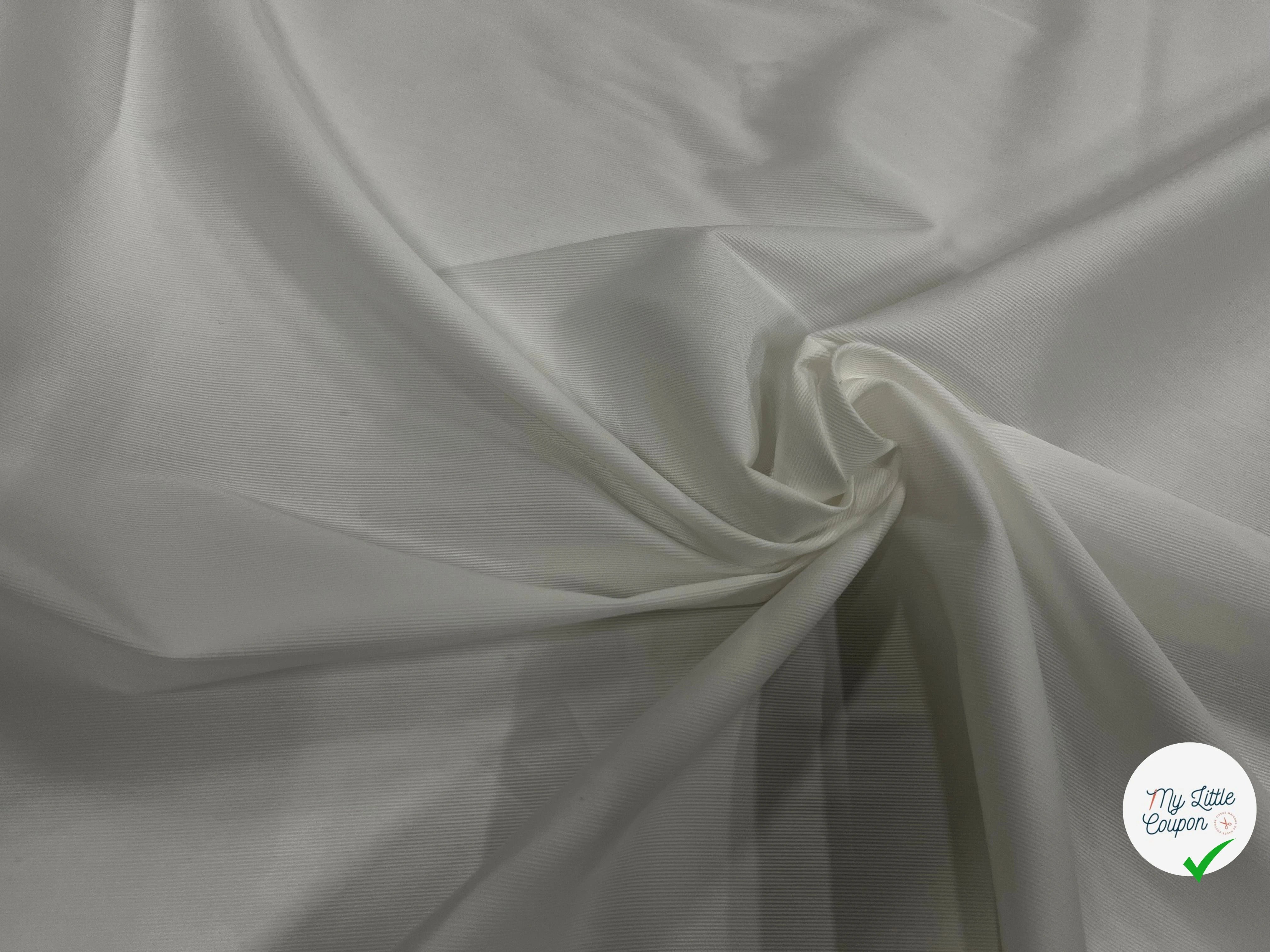 POPELINE DE COTON BLANCE AVEC DE FINES RAYURES 150CM - My Little Coupon