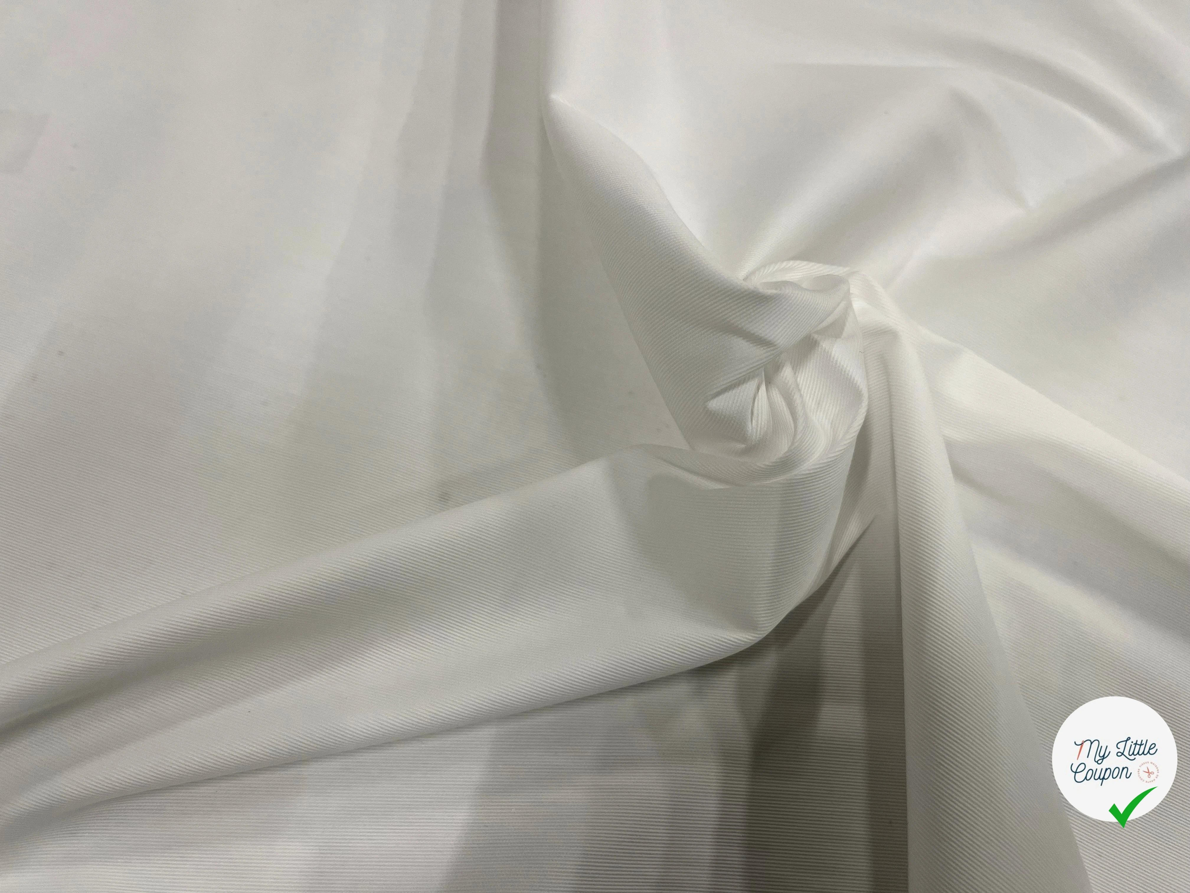 POPELINE DE COTON BLANCE AVEC DE FINES RAYURES 150CM - My Little Coupon