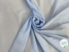 POPELINE DE COTON BLANCHE A RAYURES BLEU CIEL - My Little Coupon