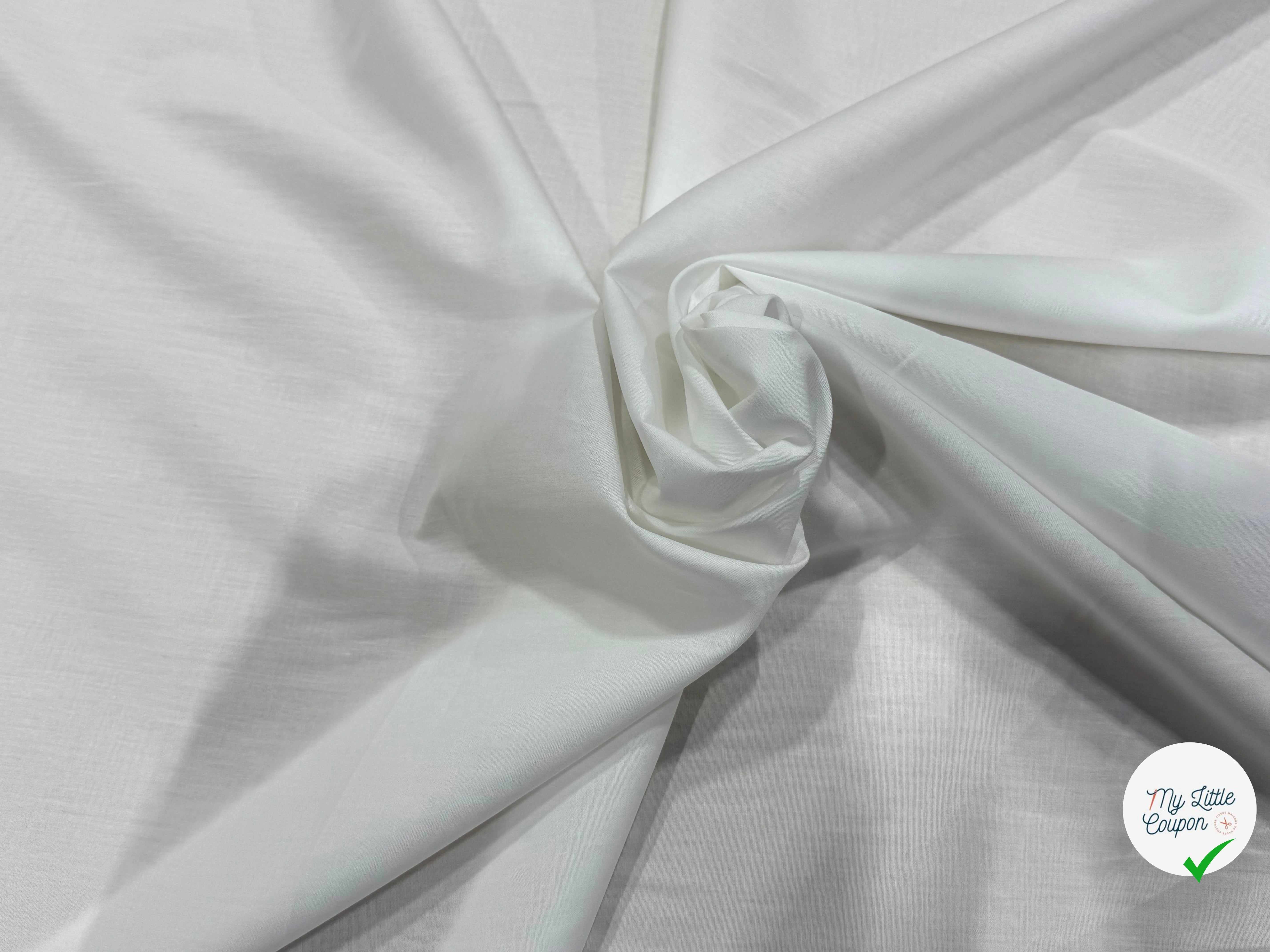 POPELINE DE COTON BLANCHE QUALITÉ COUTURE - My Little Coupon