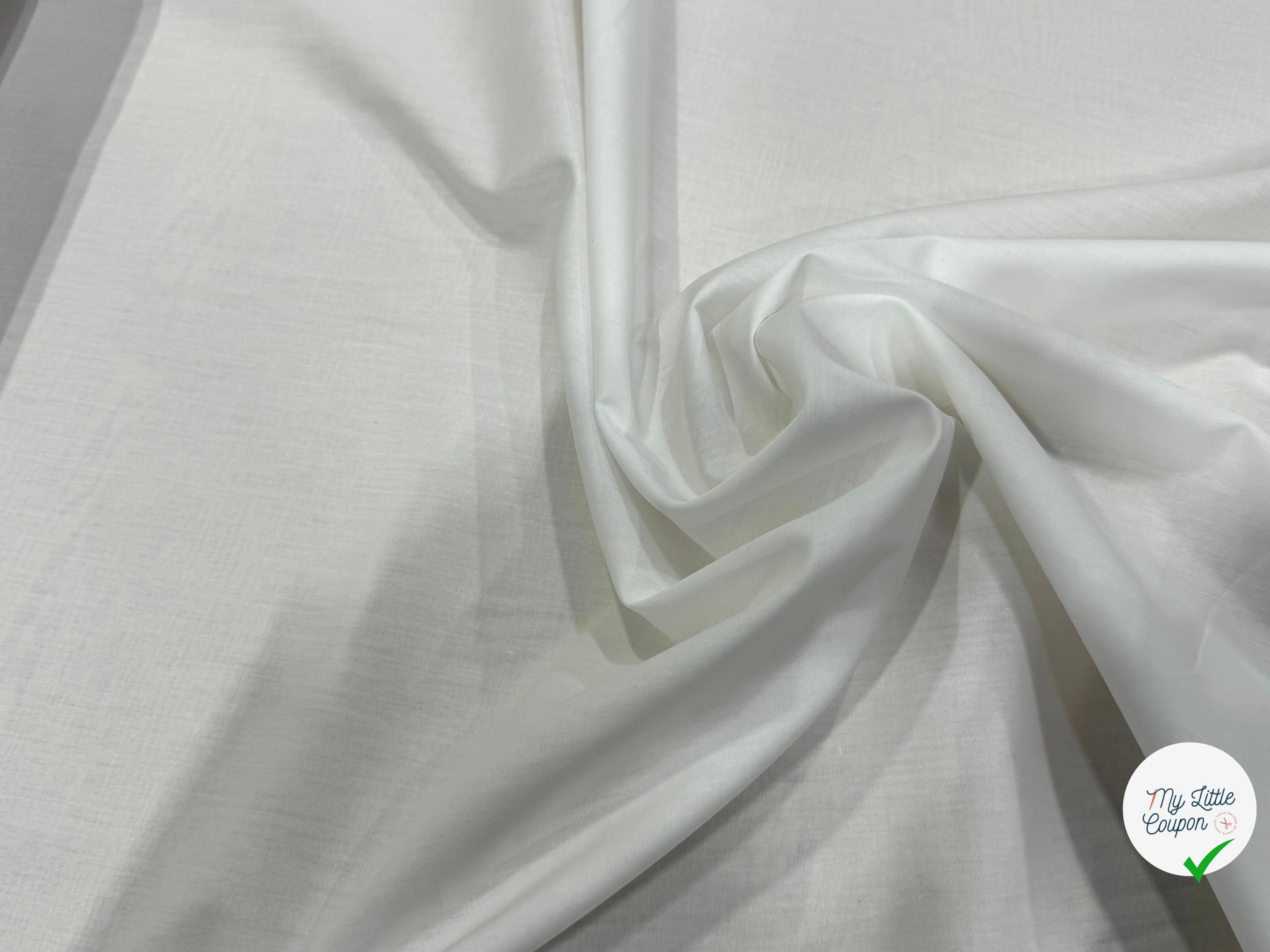 POPELINE DE COTON BLANCHE QUALITÉ COUTURE - My Little Coupon