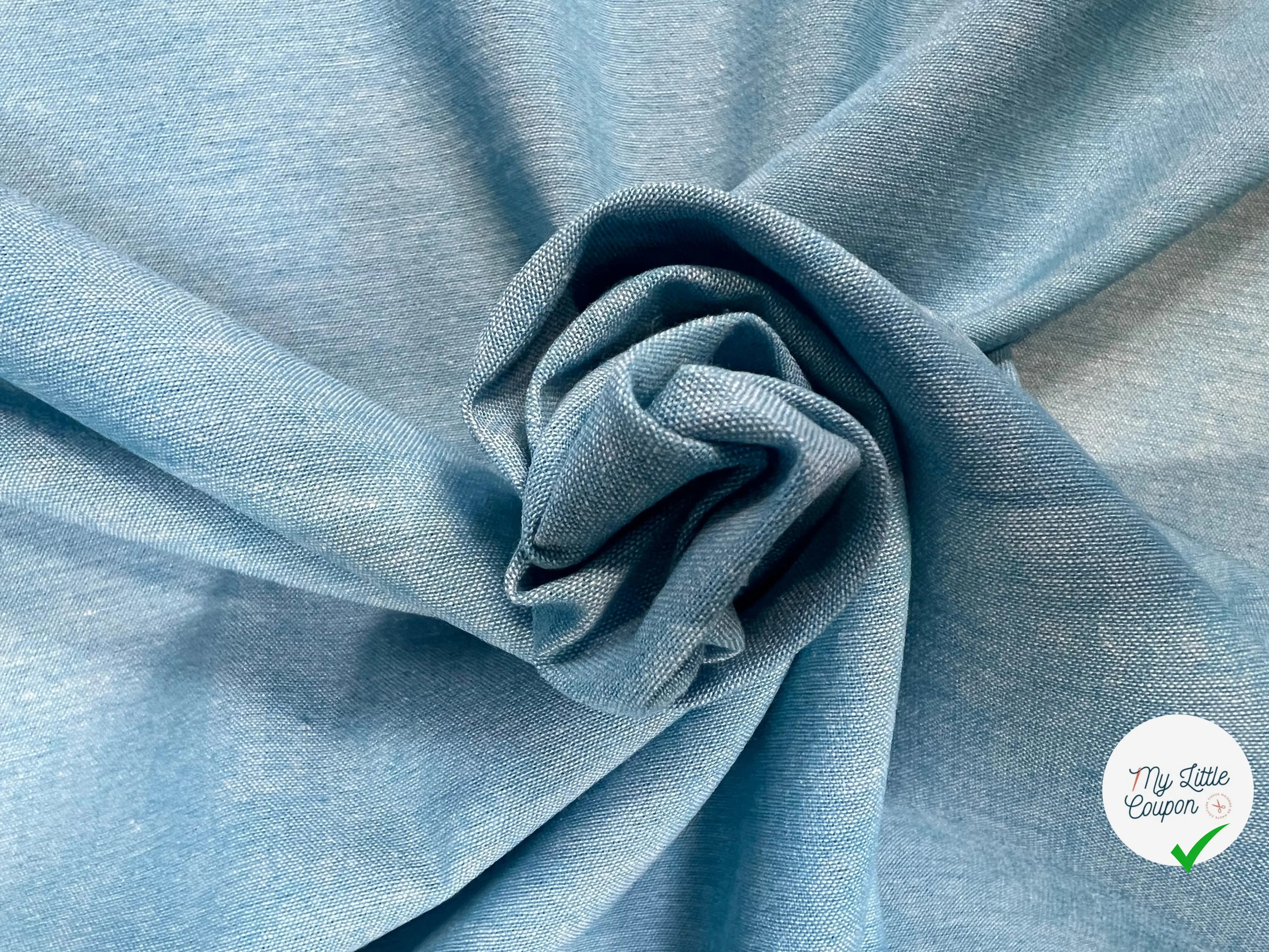 POPELINE DE COTON BLEU CANCLINI - My Little Coupon