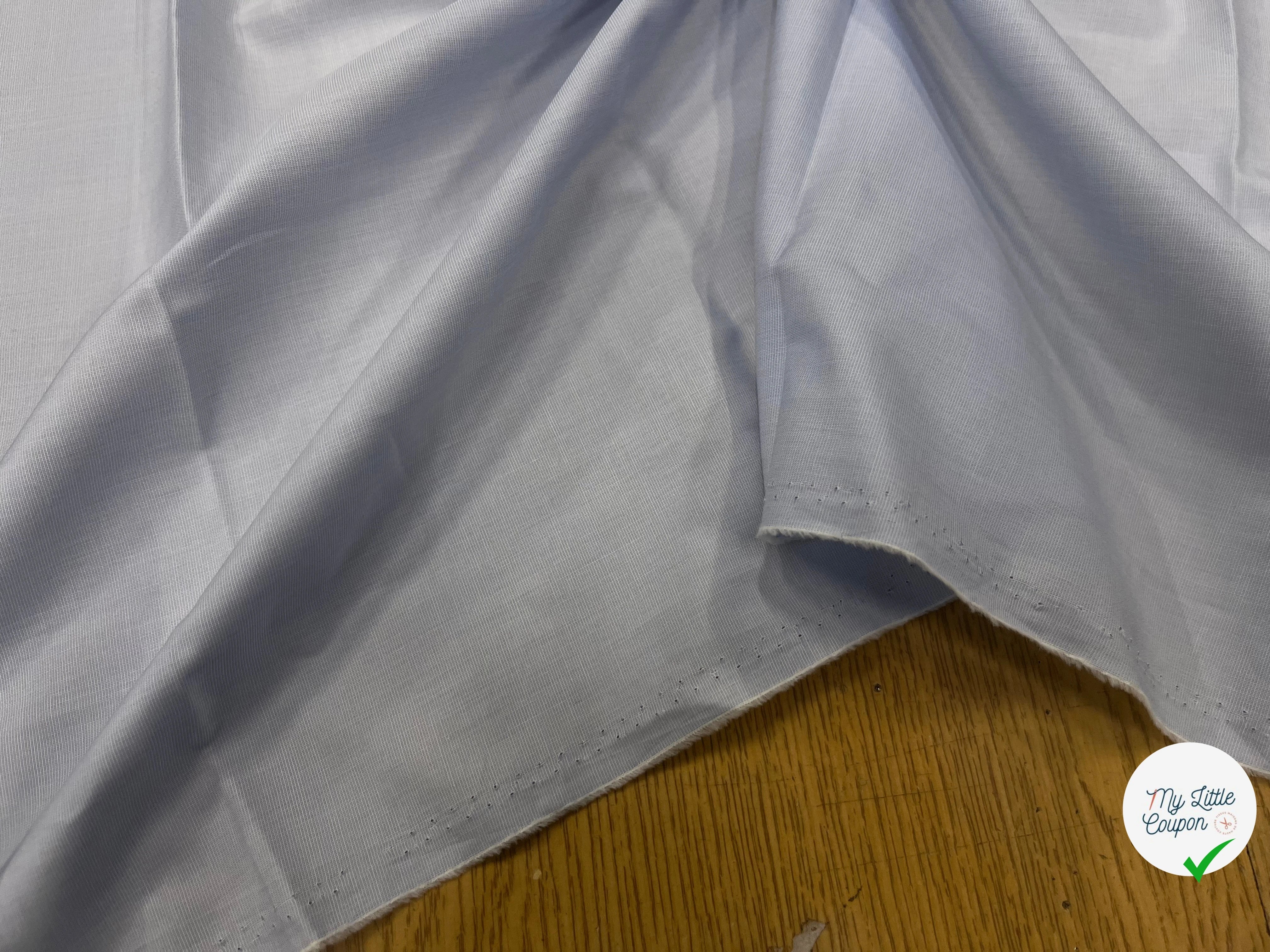 POPELINE DE COTON BLEU CIEL FLUIDE 145CM - My Little Coupon