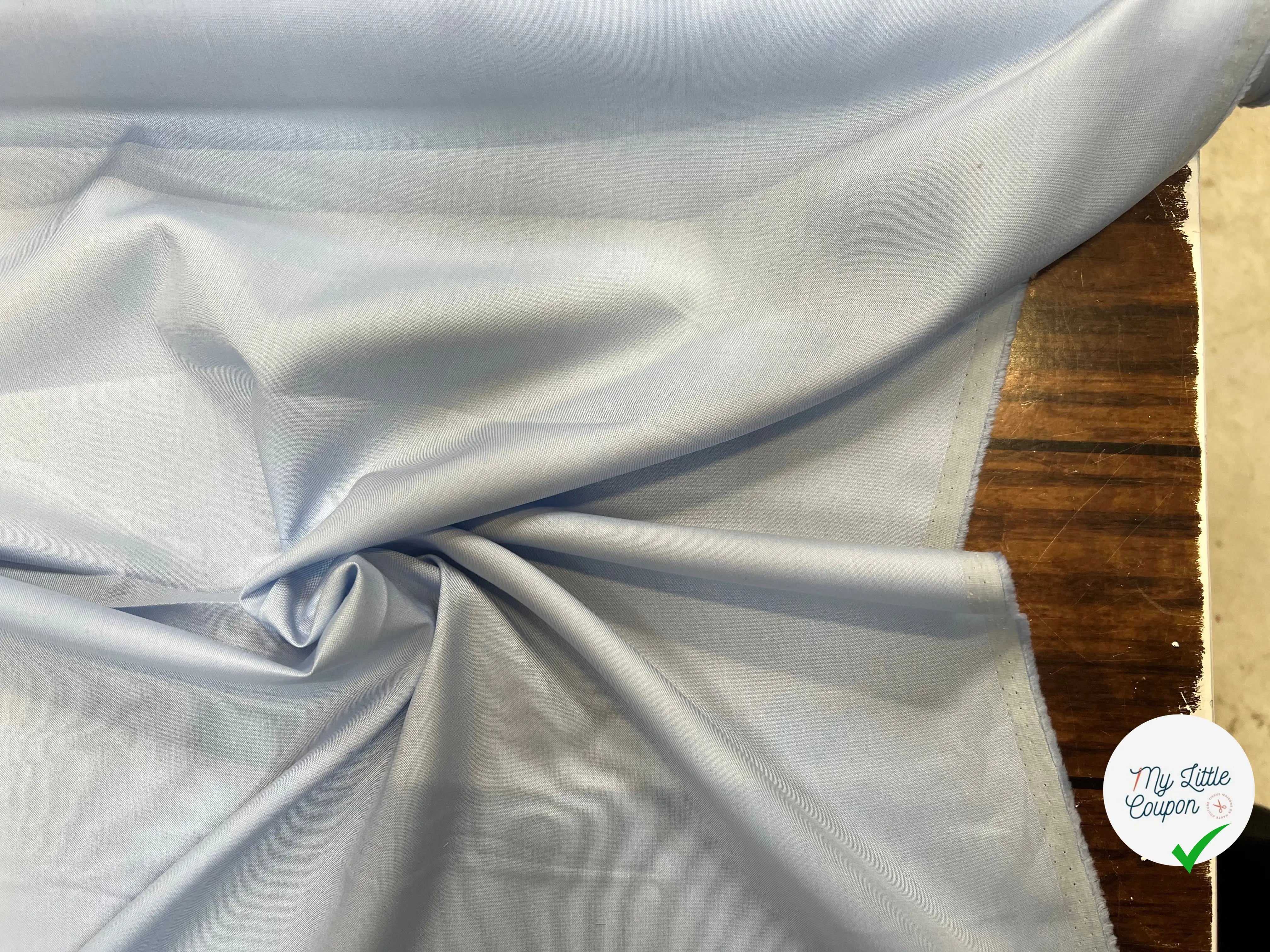 POPELINE DE COTON BLEU CLAIR - My Little Coupon