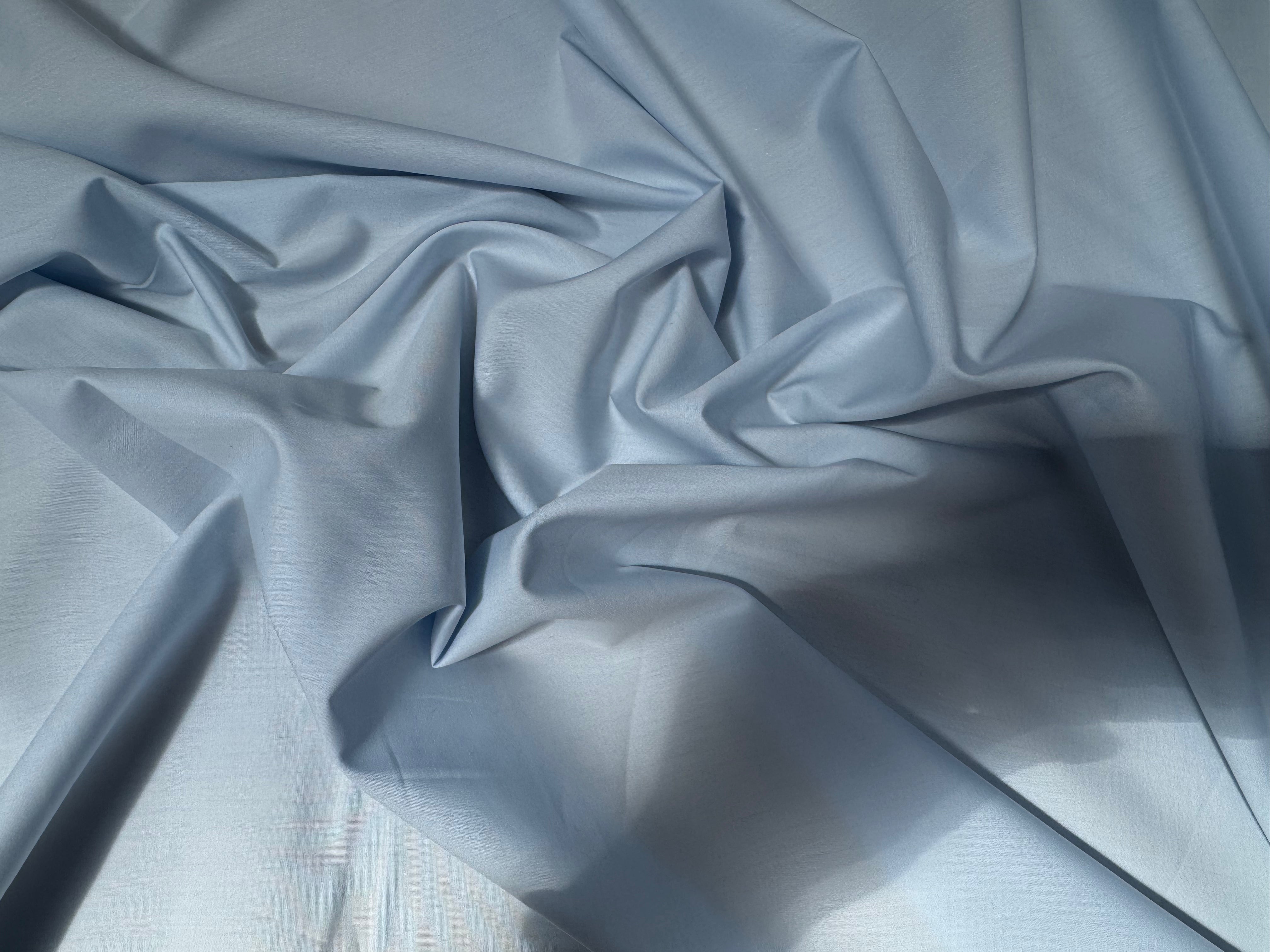 POPELINE DE COTON BLEU PASTEL UNI - My Little Coupon