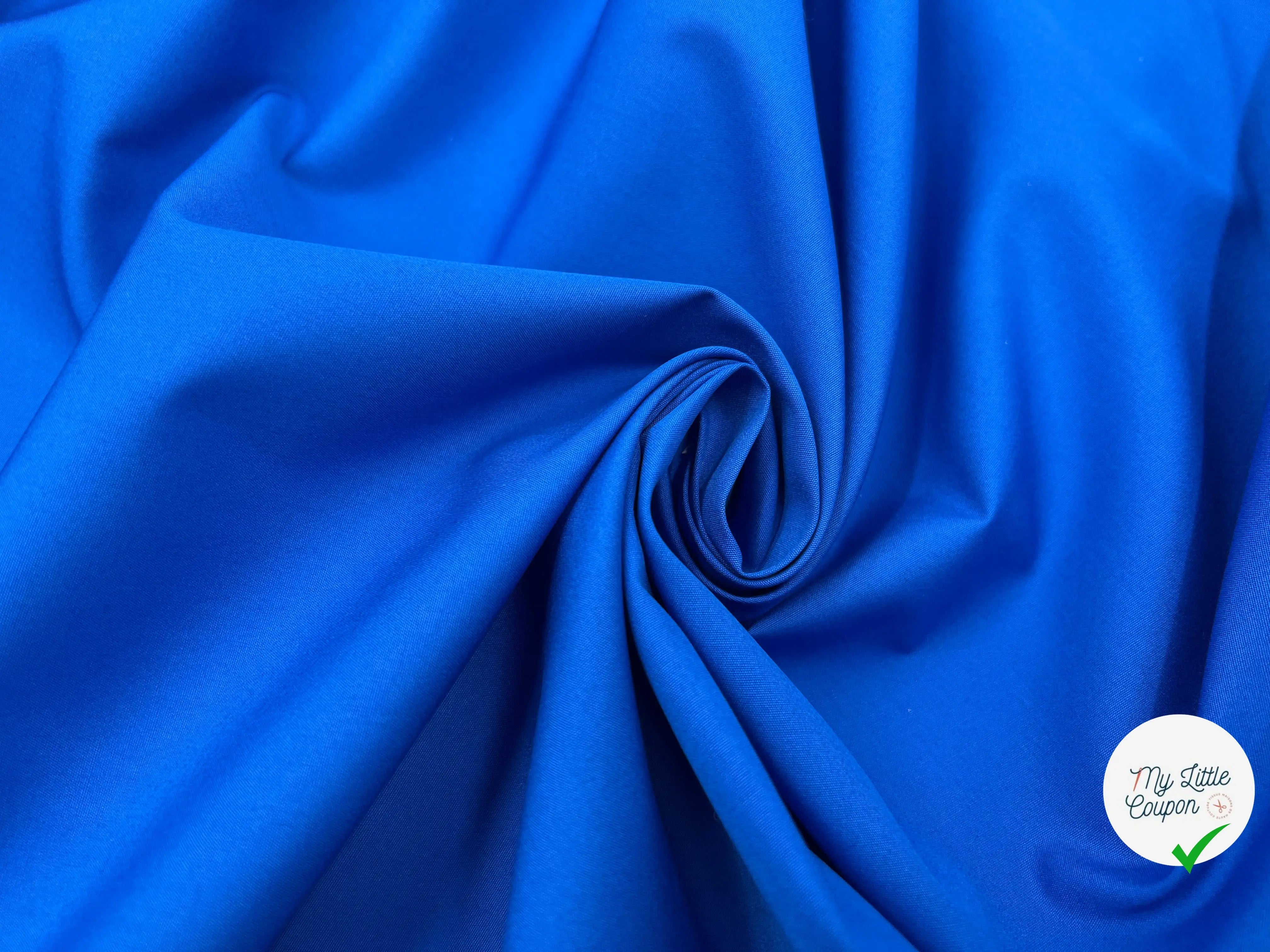 POPELINE DE COTON BLEU ROYAL FLASHY MSO