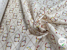 POPELINE DE COTON BOUCLE CEINTURE FLEURIES FOND BEIGE - My Little Coupon
