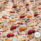 POPELINE DE COTON CHAMPIGNONS FOND BLANC - My Little Coupon