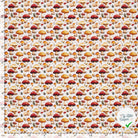 POPELINE DE COTON CHAMPIGNONS FOND BLANC - My Little Coupon