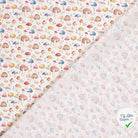 POPELINE DE COTON CHAMPIGNONS FOND BLANC TRANSPARENT - My Little Coupon