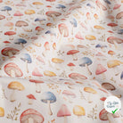 POPELINE DE COTON CHAMPIGNONS FOND BLANC TRANSPARENT - My Little Coupon