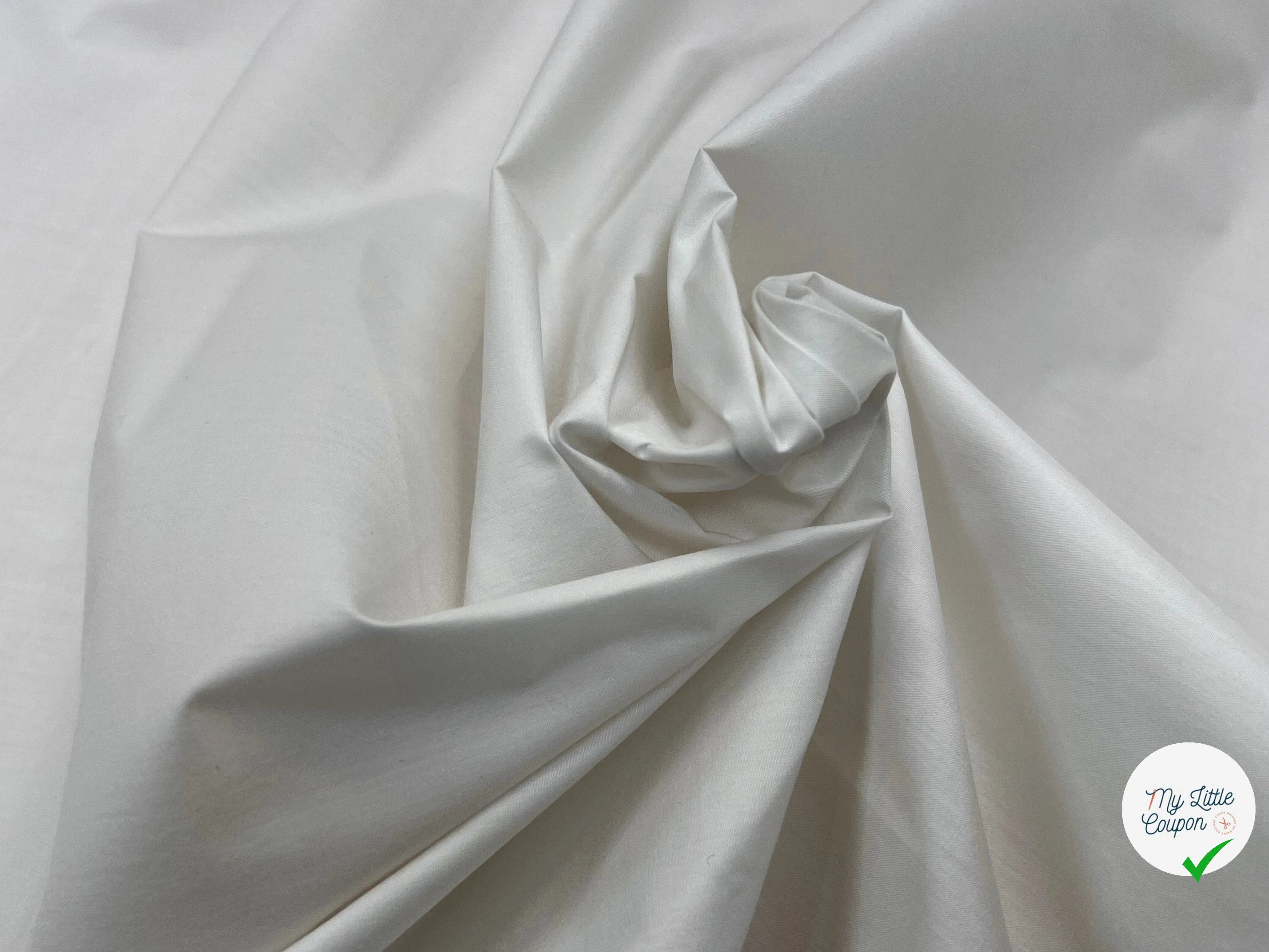 POPELINE DE COTON CRAQUANTE CRAIE 100% COTON 150CM - My Little Coupon