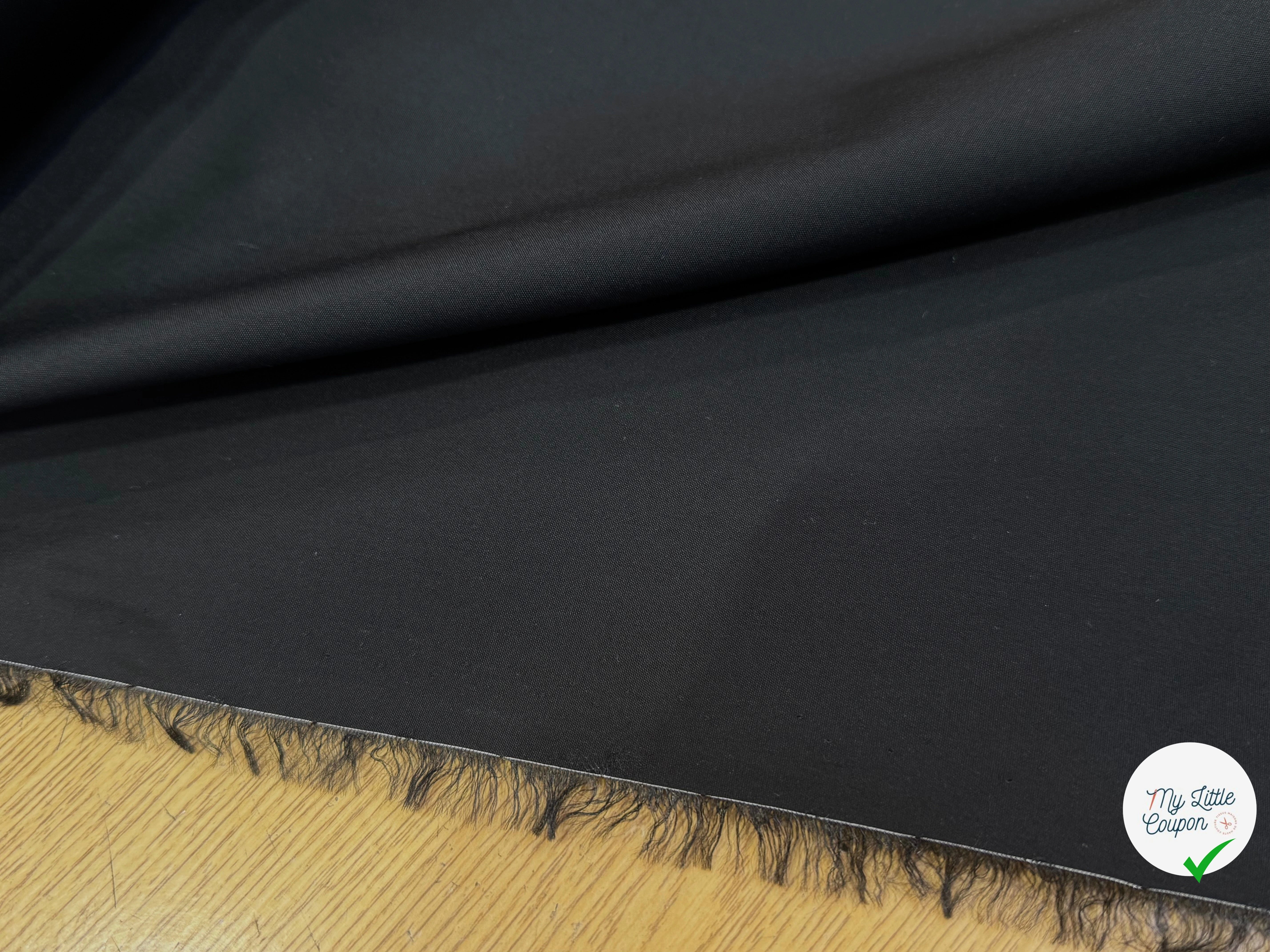 POPELINE DE COTON CRAQUANTE STRETCH NOIR QUALITÉ COUTURE - My Little Coupon