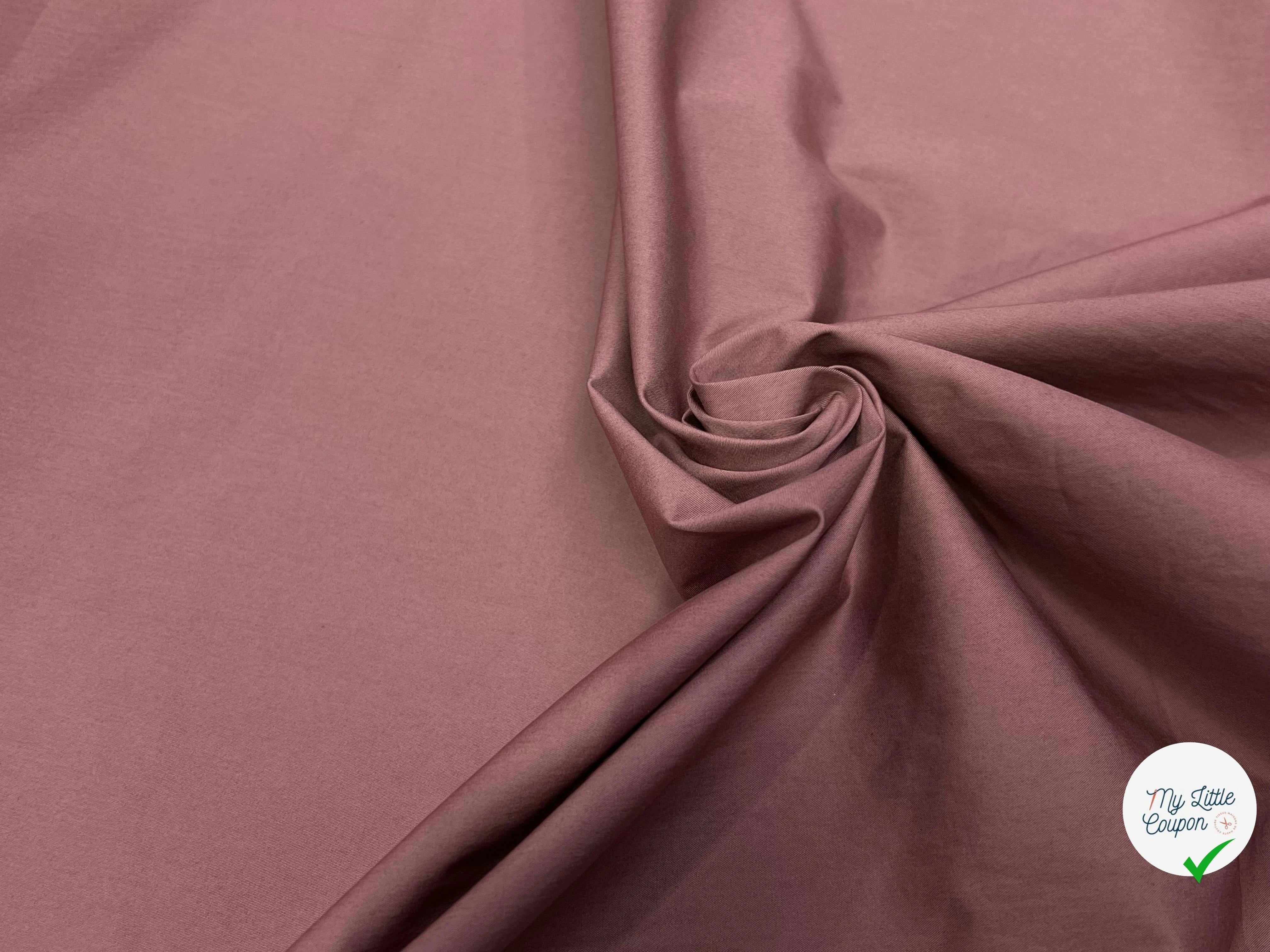 POPELINE DE COTON EFFET CRAQUANT MARRON ROSY - My Little Coupon