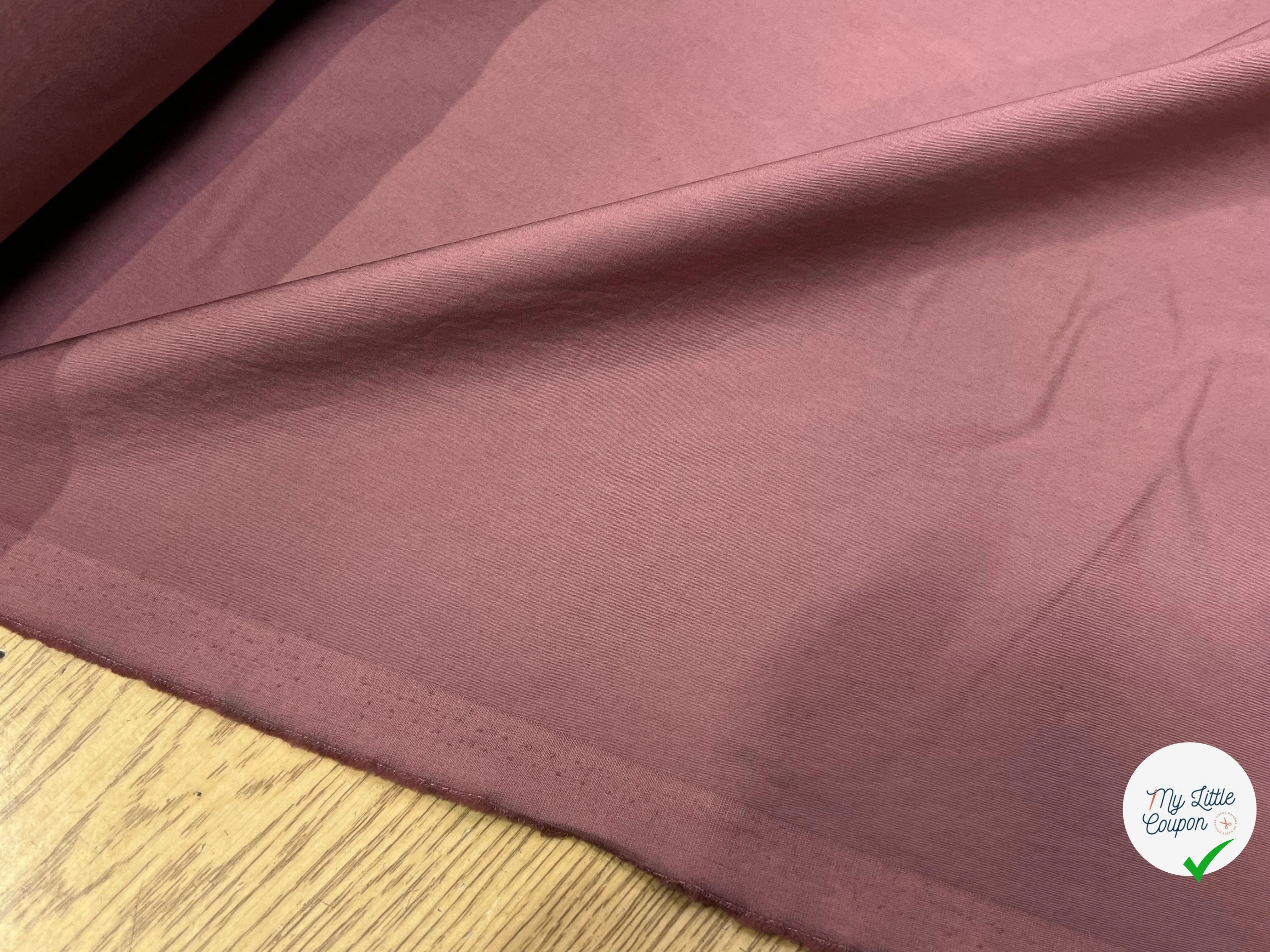 POPELINE DE COTON EFFET CRAQUANT MARRON ROSY - My Little Coupon