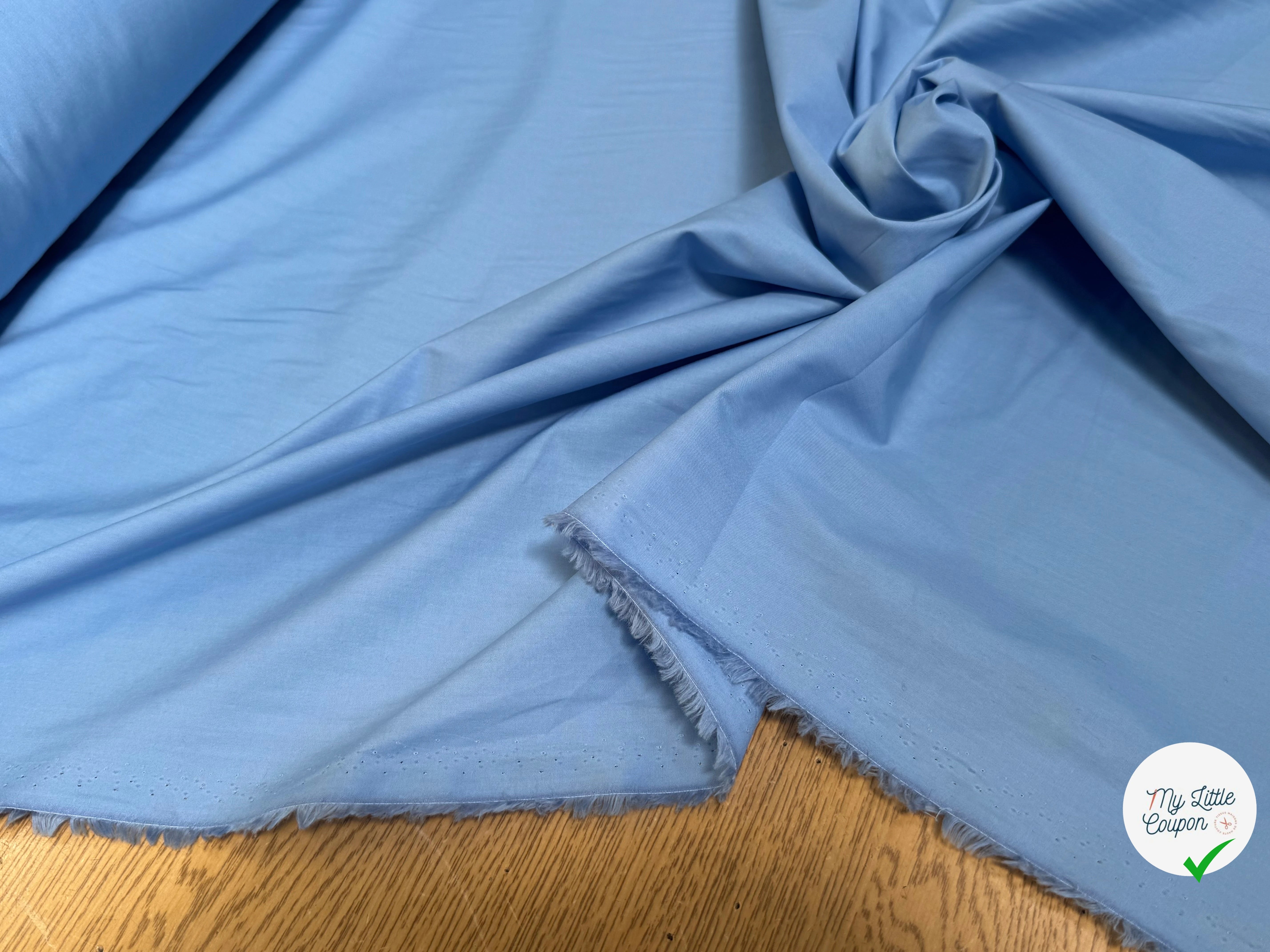 POPELINE DE COTON ESTE/X BLEU CIEL COUTURE - My Little Coupon