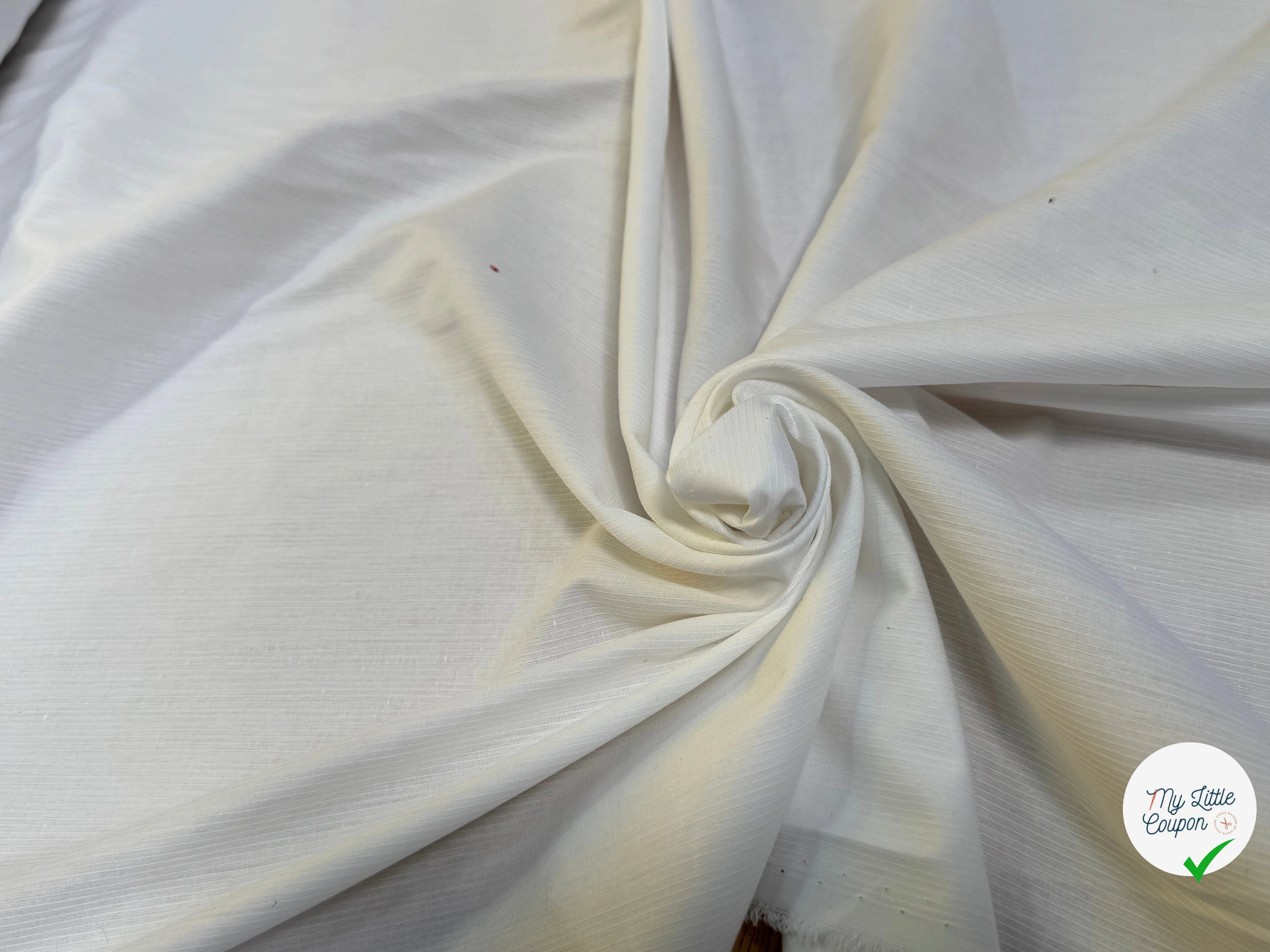 POPELINE DE COTON FINE RAYURES À FILS BLANC - My Little Coupon