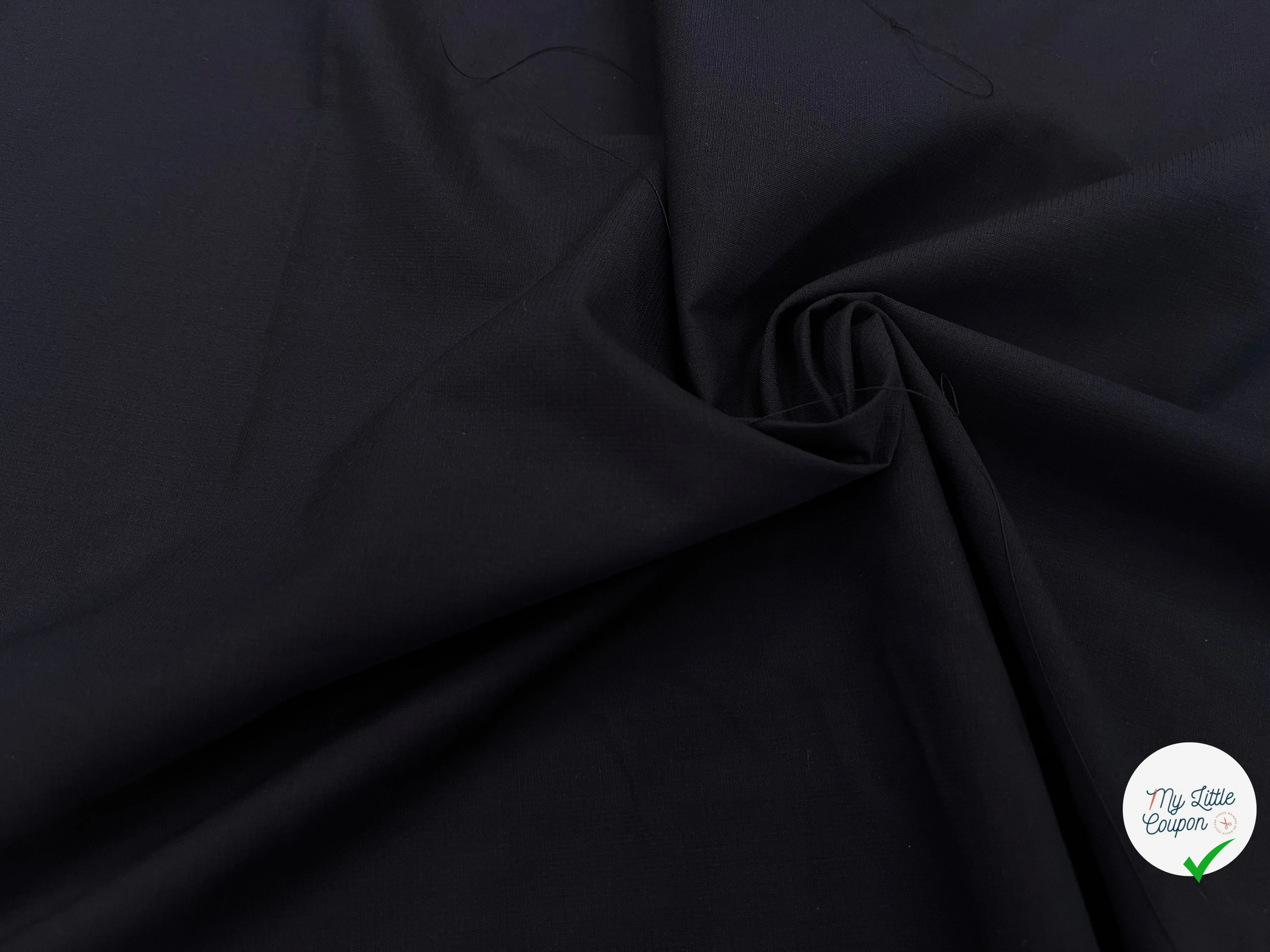 POPELINE DE COTON FINEMENT RAYÉE BLEU MARINE 154CM - My Little Coupon