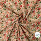 POPELINE DE COTON FLEURS BLANC CASSÉ - My Little Coupon