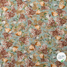 POPELINE DE COTON FLEURS FOND MENTHE - My Little Coupon