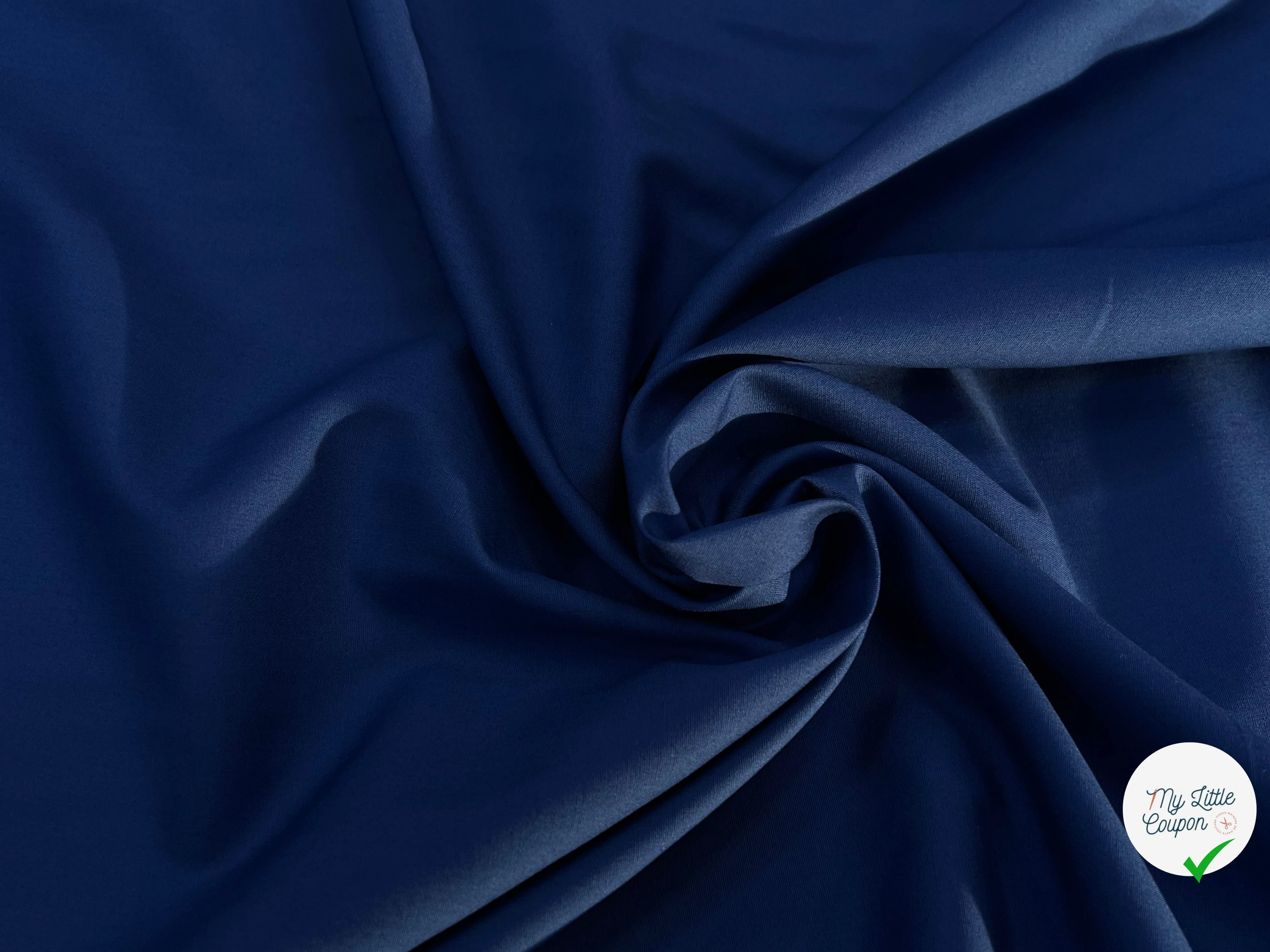 POPELINE DE COTON FLUIDE BLEU 100% COTON 115CM - My Little Coupon