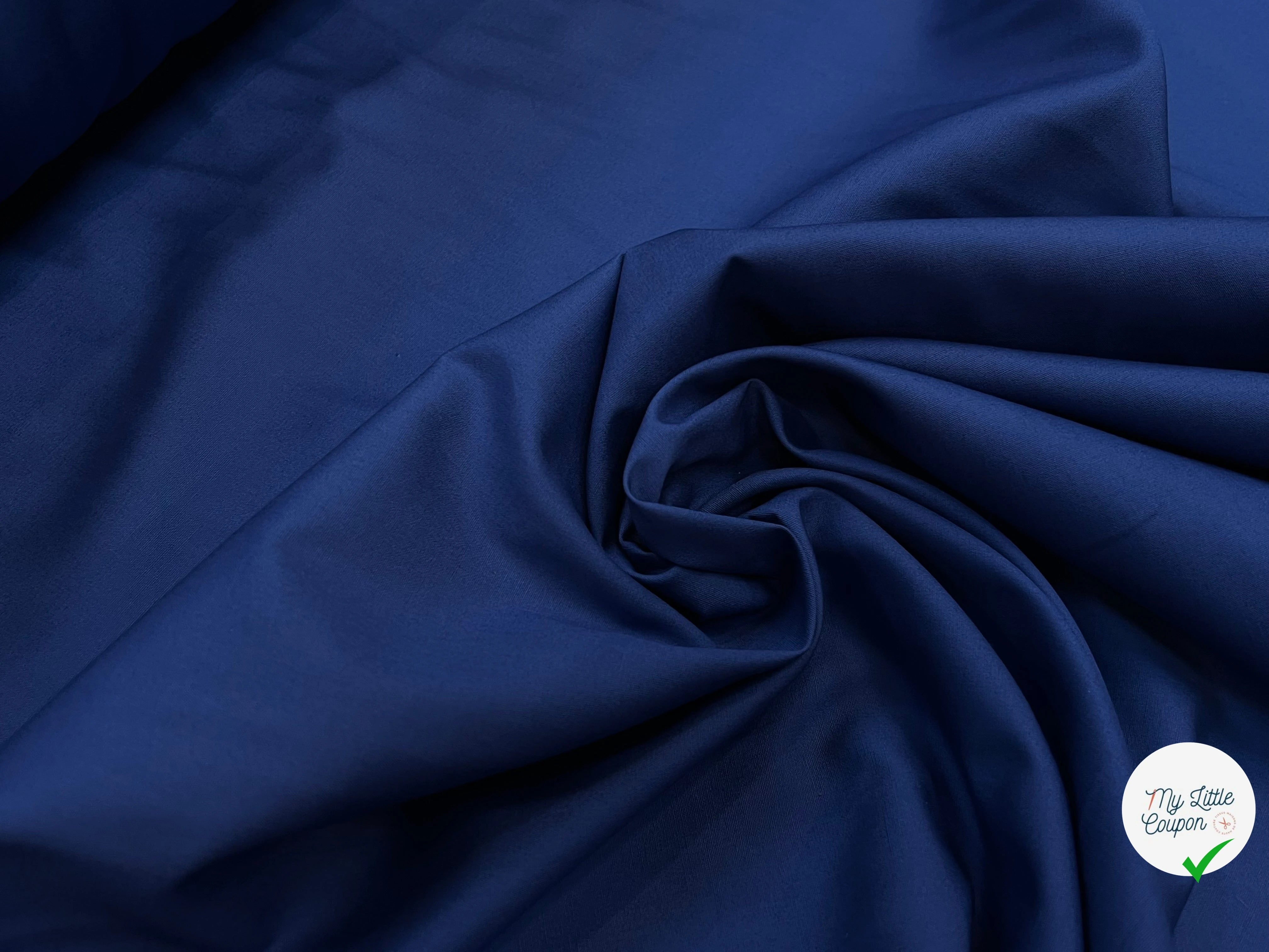 POPELINE DE COTON FLUIDE BLEU 100% COTON 115CM - My Little Coupon