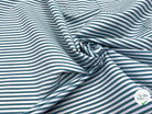 POPELINE DE COTON FLUIDE STRETCH À RAYURES BLEU TEAL - My Little Coupon