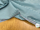 POPELINE DE COTON FLUIDE STRETCH À RAYURES BLEU TEAL - My Little Coupon