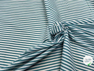 POPELINE DE COTON FLUIDE STRETCH À RAYURES BLEU TEAL - My Little Coupon