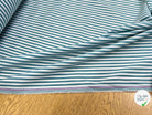 POPELINE DE COTON FLUIDE STRETCH À RAYURES BLEU TEAL - My Little Coupon