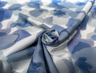 POPELINE DE COTON FOND BLANC MOTIFS ABSTRAIT BLEU - My Little Coupon