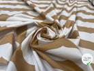 POPELINE DE COTON FOND BLANC MOTIFS HIRONDELLE BEIGE - My Little Coupon