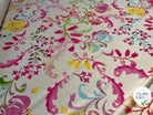 POPELINE DE COTON FOND ÉCRU GROSSE FLEURES MULTICOLORES - My Little Coupon