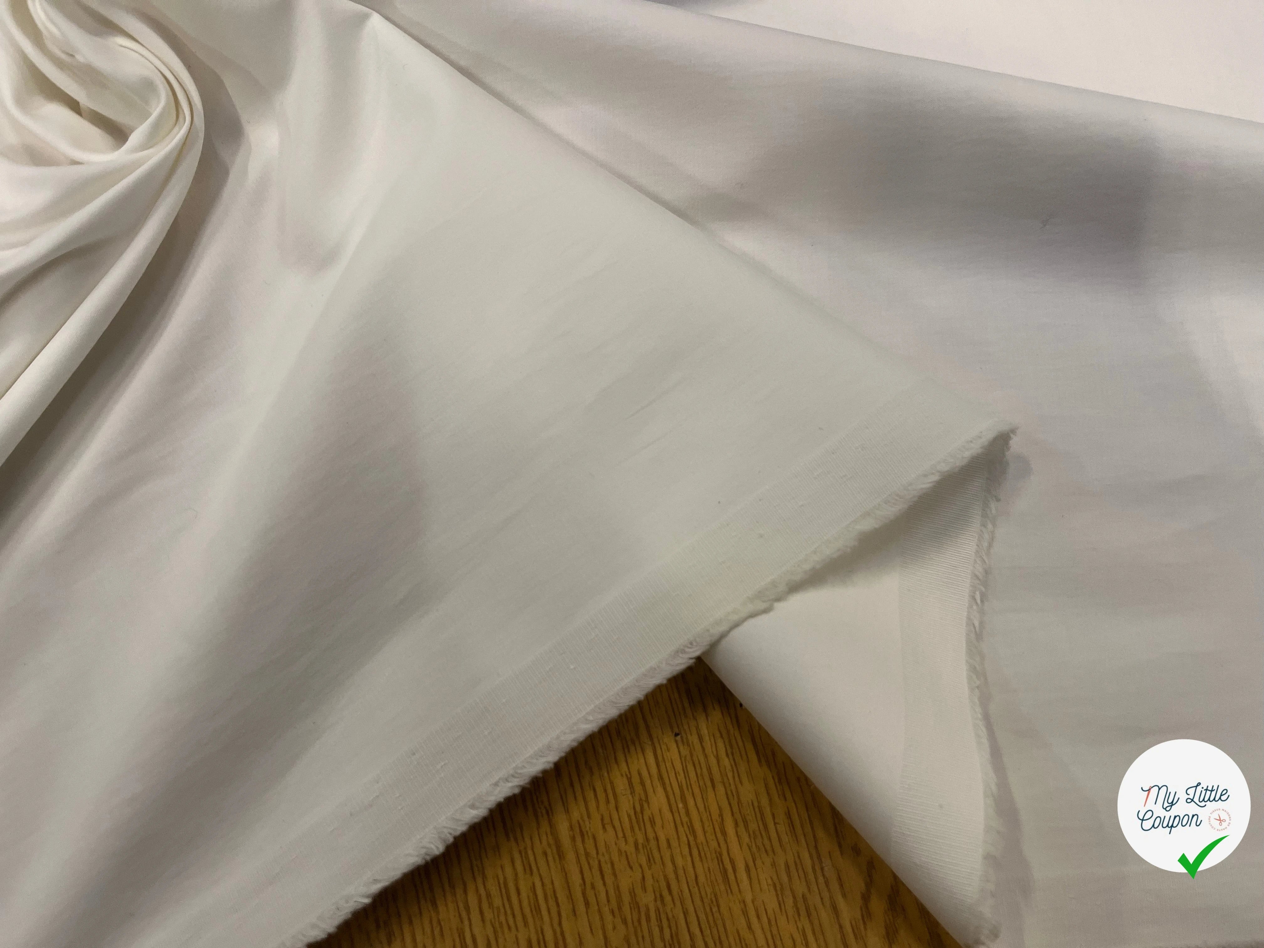 POPELINE DE COTON FROIDE ET LISSE BLANCHE 135CM - My Little Coupon