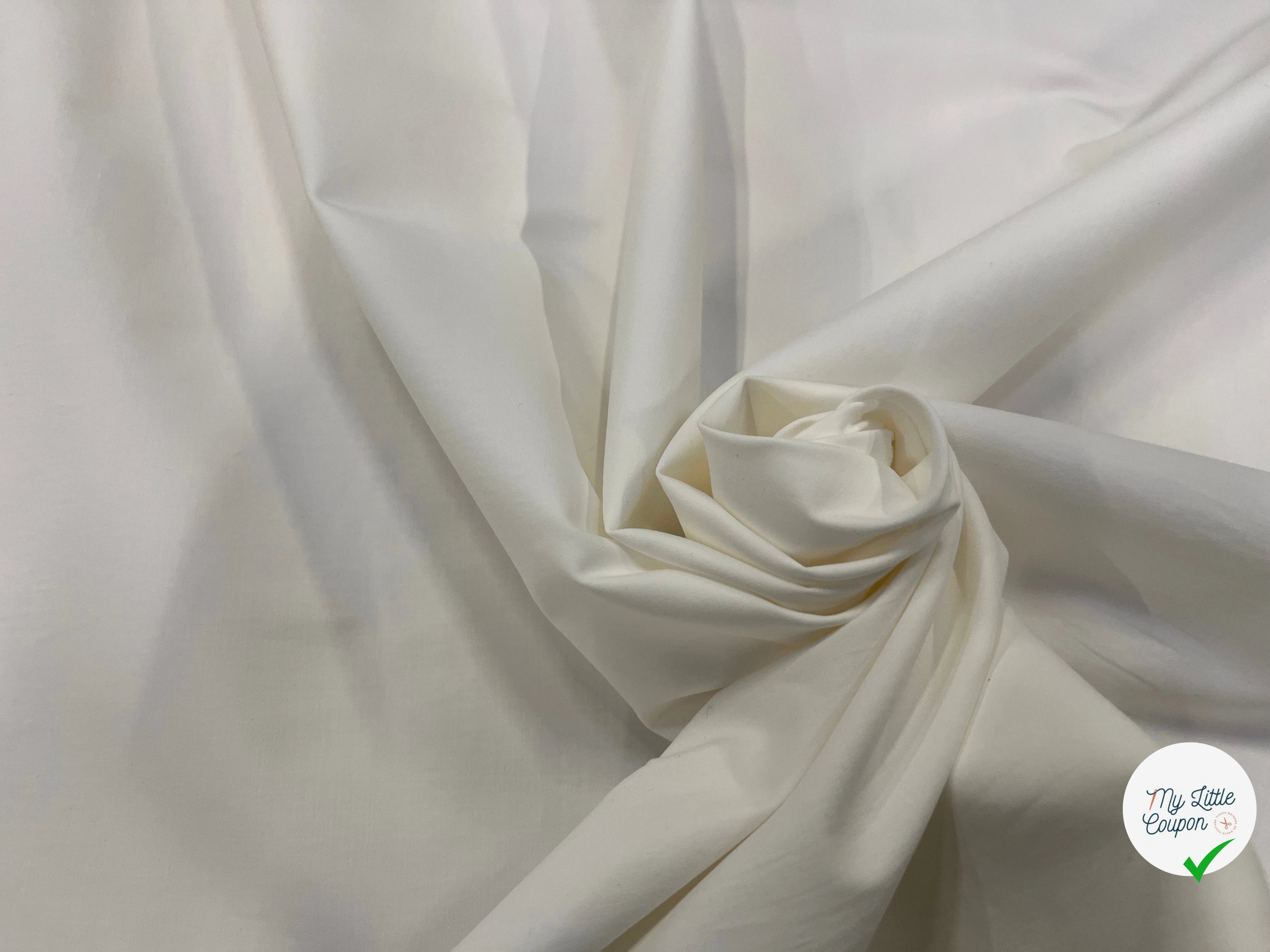 POPELINE DE COTON FROIDE ET LISSE BLANCHE 135CM - My Little Coupon