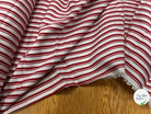 POPELINE DE COTON GROSSES RAYURES BORDEAUX ET BLANC - My Little Coupon