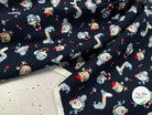 POPELINE DE COTON IMPRIMÉE LITTLE ONES PIRATES KID MARINE - My Little Coupon