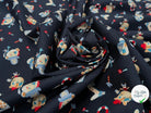 POPELINE DE COTON IMPRIMÉE LITTLE ONES PIRATES KID MARINE - My Little Coupon