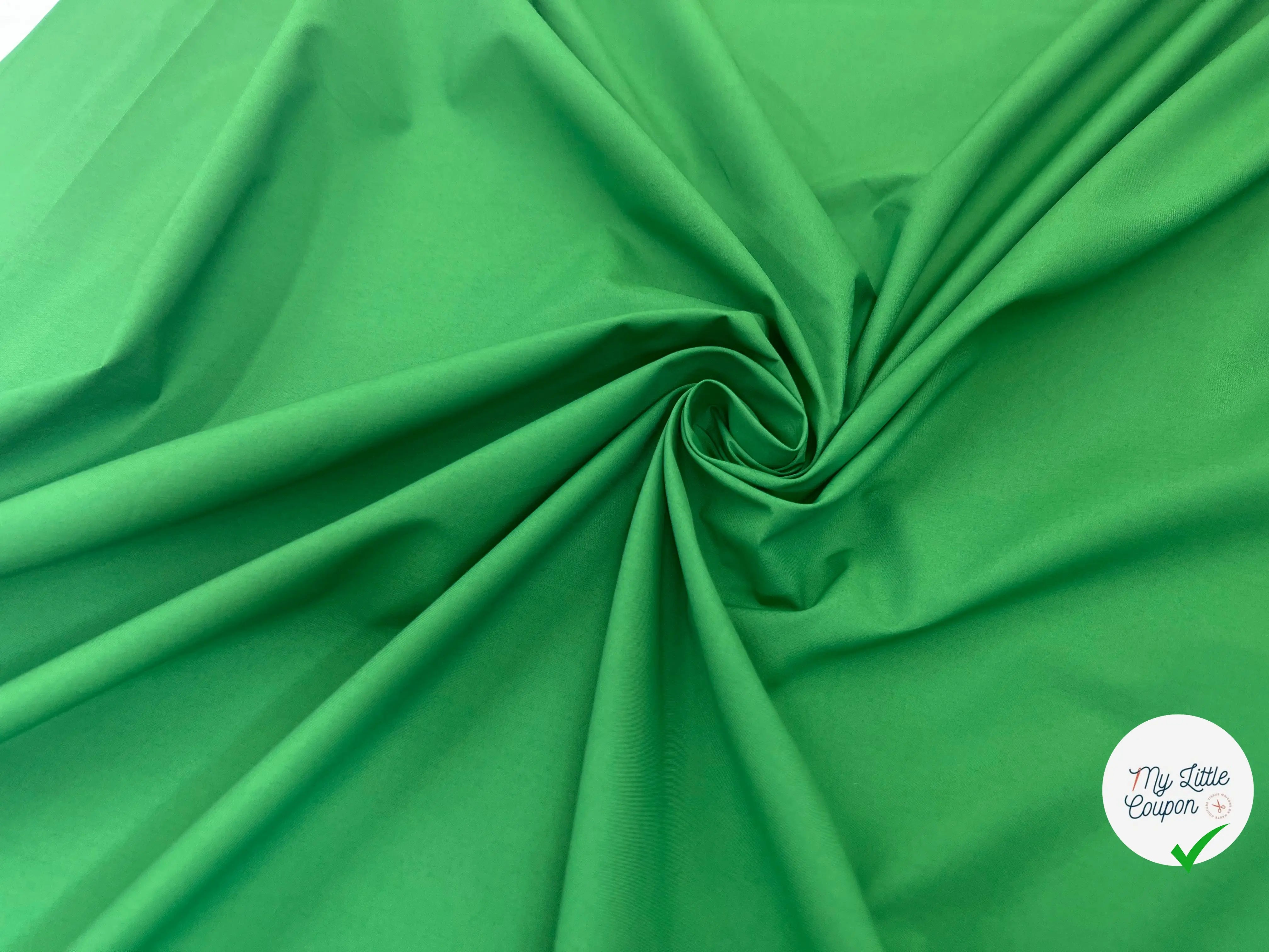 POPELINE DE COTON JAPAN VERT PRÉS MSO
