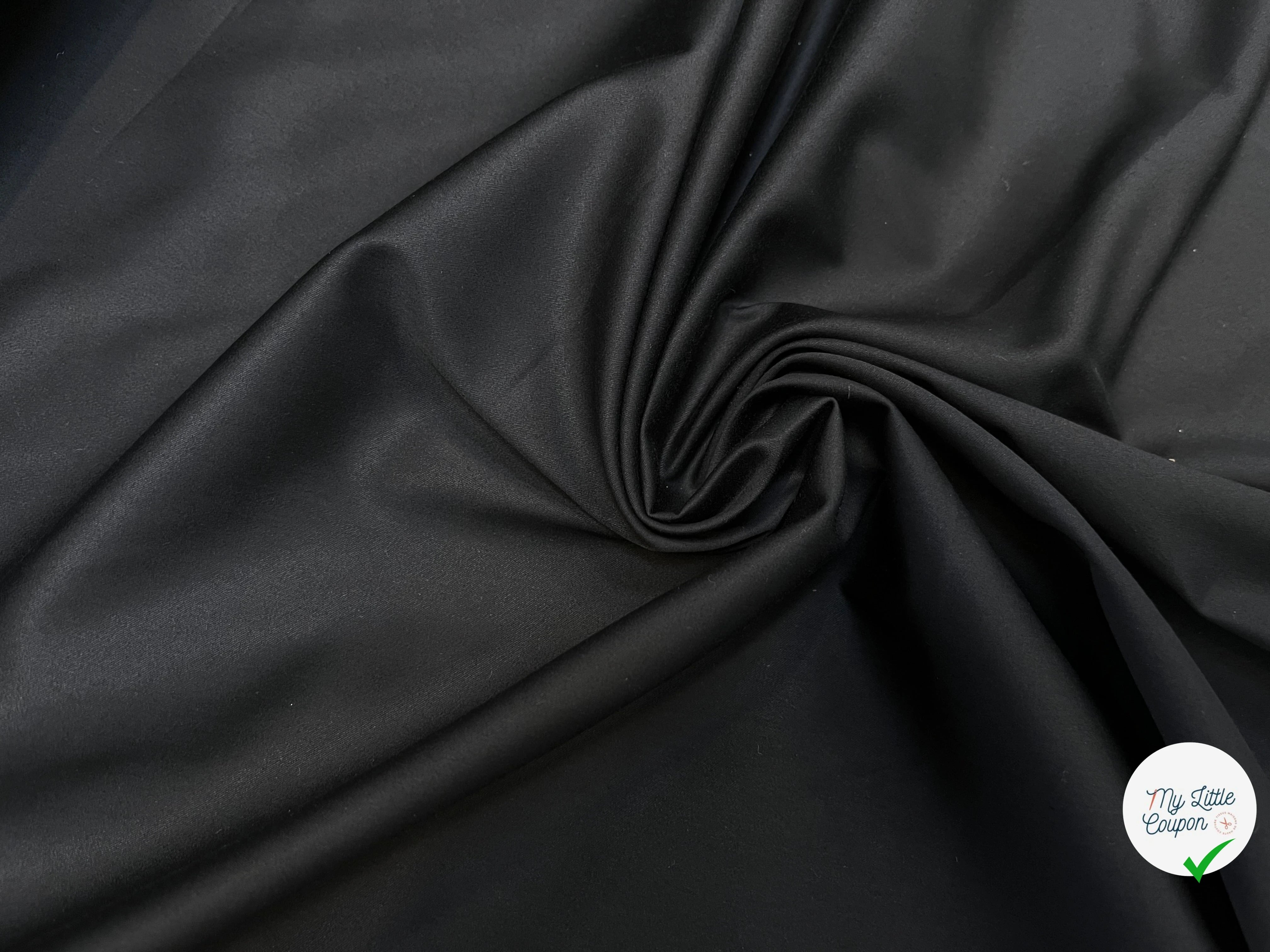 POPELINE DE COTON LISSE ET FLUIDE NOIR 145CM - My Little Coupon